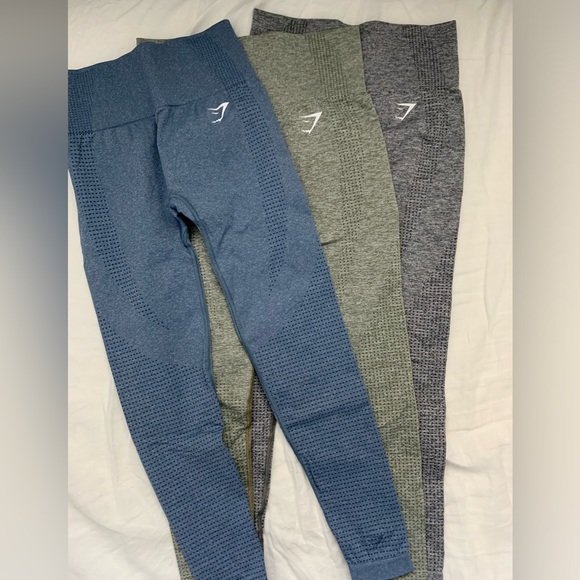Vital seamless 2.0 leggings in green marl, grey marl, blue marl - Picture 2 of 7
